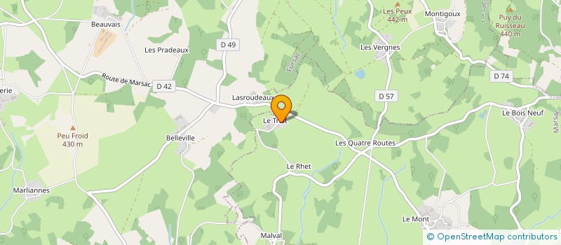 localisation de l'entreprise EARL VALADEAU à MARSAC