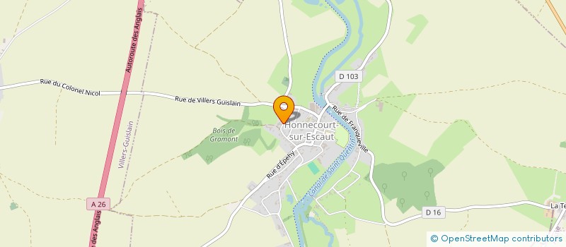 localisation de l'entreprise EARL VELU  HONNECOURT-SUR-ESCAUT