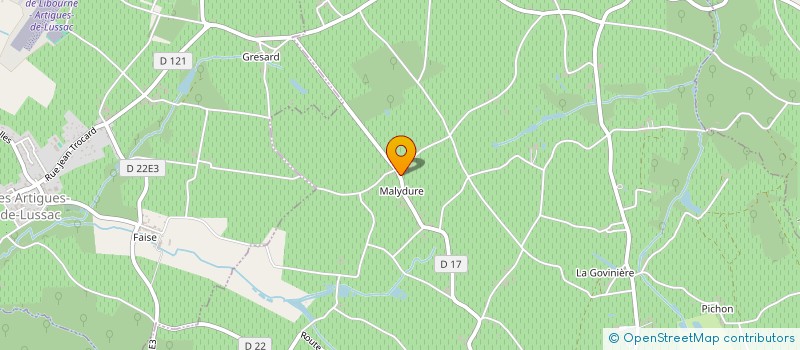 localisation de l'entreprise EARL VIGNOBLES AUDOUIN à LUSSAC