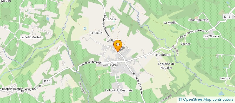 localisation de l'entreprise EARL VIGNOBLES CASTAING à CUNEGES