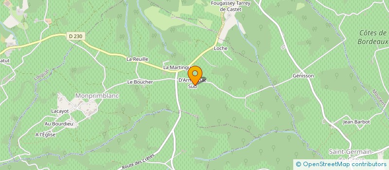 localisation de l'entreprise EARL VIGNOBLES CAZEAUX  MONPRIMBLANC