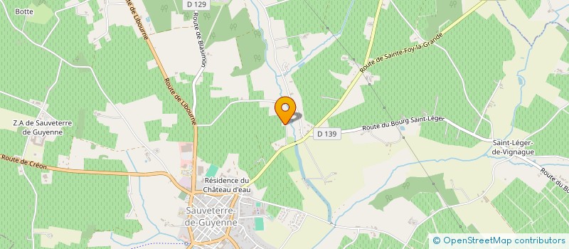 localisation de l'entreprise EARL VIGNOBLES COMBEFREYROUX  SAUVETERRE-DE-GUYENNE