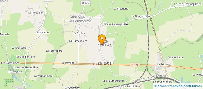 localisation de l'entreprise EARL VILLAGE LAIR à SAINT-SAUVEUR-LA-POMMERAYE