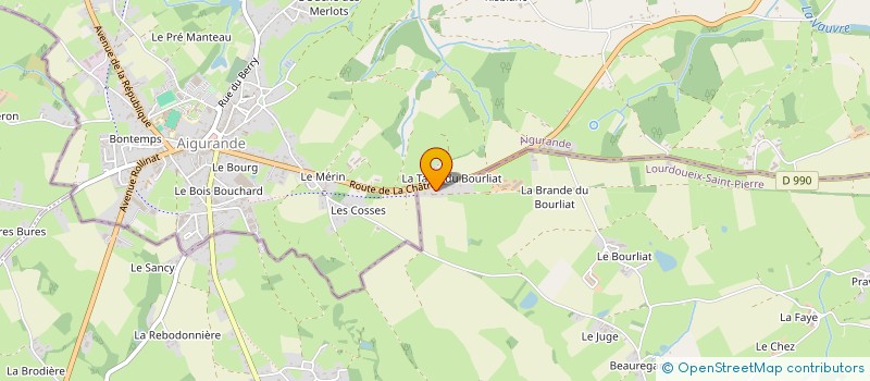 localisation de l'entreprise EARL YVERNAULT à LOURDOUEIX-SAINT-PIERRE