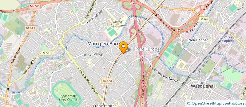 localisation de l'entreprise EASY TRAVAUX LILLE à MARCQ-EN-BARŒUL