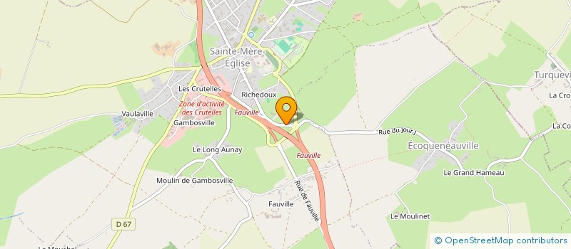 localisation de l'entreprise EAU DIRECT à SAINTE-MERE-EGLISE