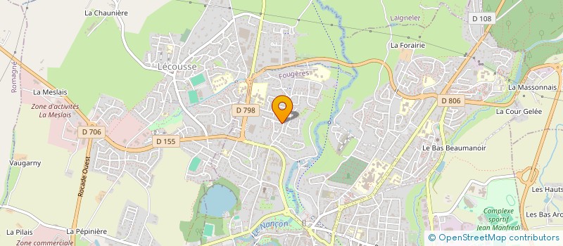 localisation de l'entreprise EAU-SOL-AIR  FOUGERES