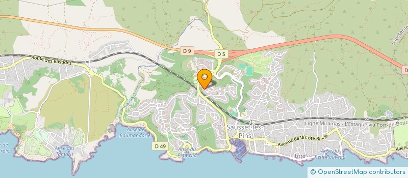 localisation de l'entreprise EAUX ET ARTS PISCINES  SAUSSET-LES-PINS