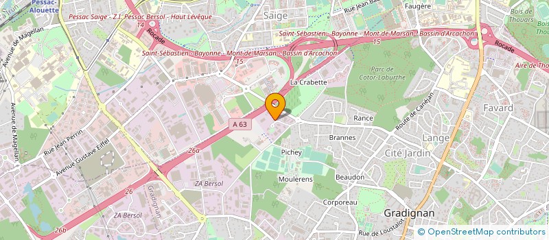 localisation de l'entreprise EB GROUPE  GRADIGNAN