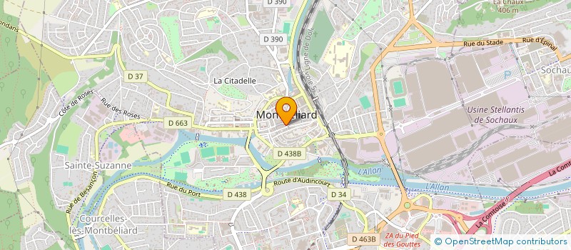 localisation de l'entreprise EB VISION à MONTBELIARD