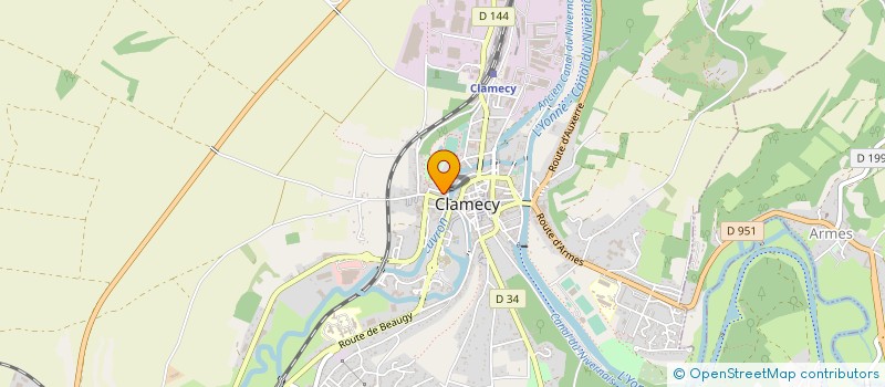 localisation de l'entreprise EBENISTERIE AU BOIS D'HAUVY à CLAMECY