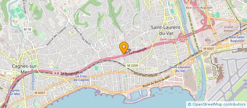 localisation de l'entreprise EBH EQUIPEMENTS ET BIENS HOTELIERS à CAGNES-SUR-MER