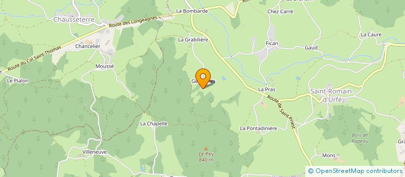 localisation de l'entreprise EBR  SAINT-ROMAIN-D'URFE