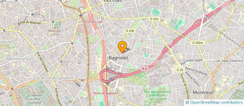 localisation de l'entreprise EBRULY à BAGNOLET