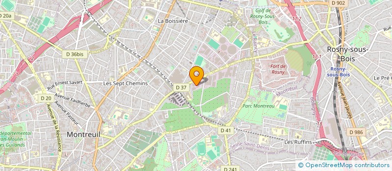 localisation de l'entreprise EBS ELECTRICITE BATIMENT SERVICES  MONTREUIL