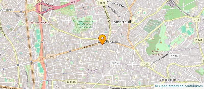 localisation de l'entreprise EBS PARIS à MONTREUIL