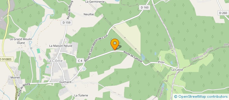 localisation de l'entreprise EBS TECH à LA CLOTTE