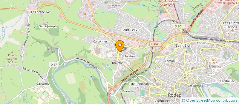 localisation de l'entreprise EBSH à RODEZ