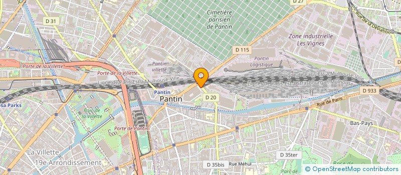localisation de l'entreprise ECF INGENIERIE à PANTIN