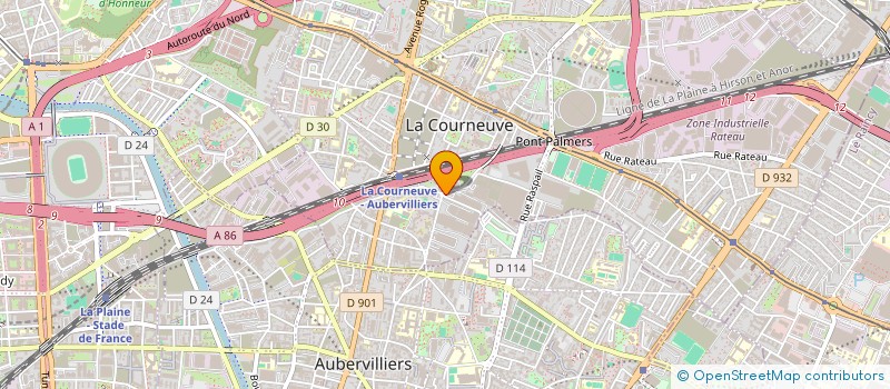 localisation de l'entreprise ECH à LA COURNEUVE