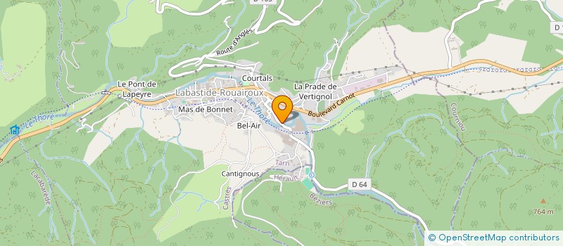 localisation de l'entreprise ECHOS CI ECHOS LA  LABASTIDE-ROUAIROUX