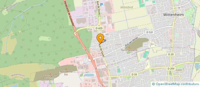 localisation de l'entreprise ECK - ESPRIT CORPS KARATE  WITTENHEIM