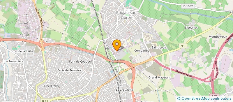 localisation de l'entreprise ECL GLACES  BOUJAN-SUR-LIBRON