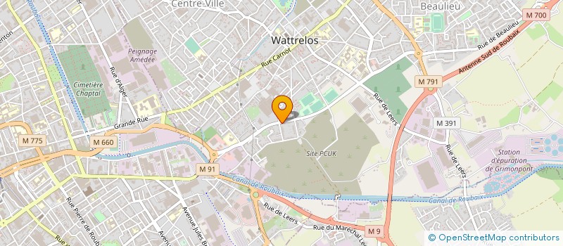 localisation de l'entreprise ECLAIRAGE 3000  WATTRELOS