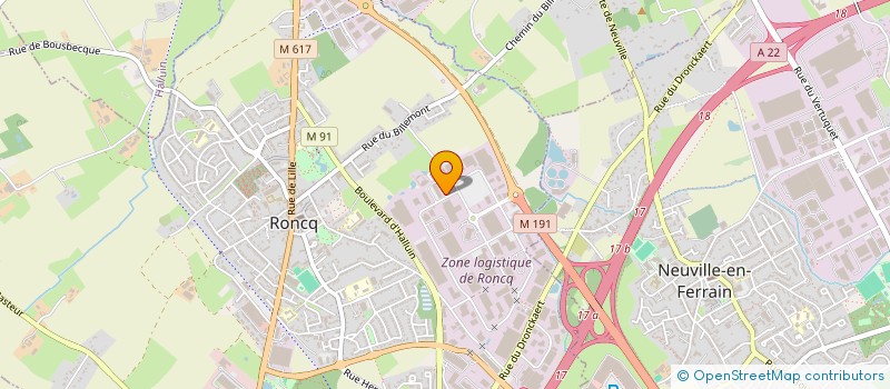 localisation de l'entreprise ECM  RONCQ