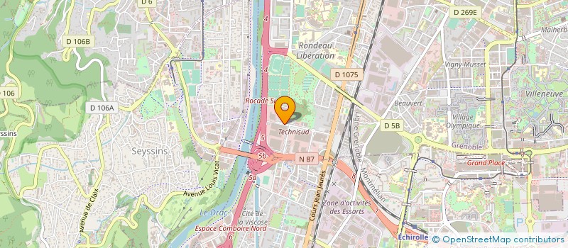 localisation de l'entreprise ECM TECHNOLOGIES à GRENOBLE