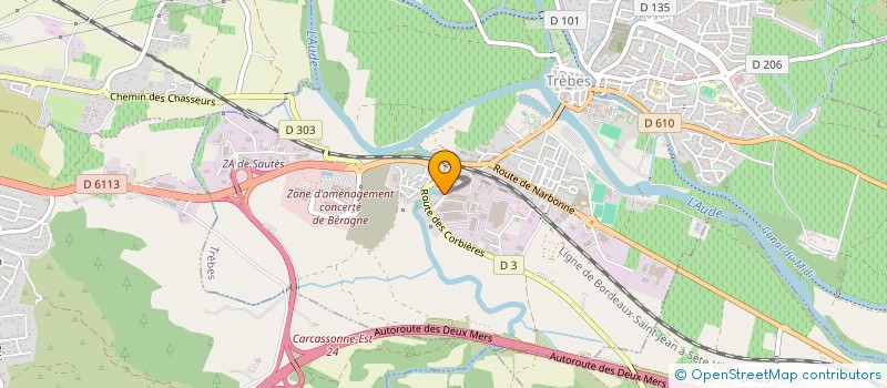 localisation de l'entreprise ECO RECYCLAGE METAUX E.R.M  TREBES