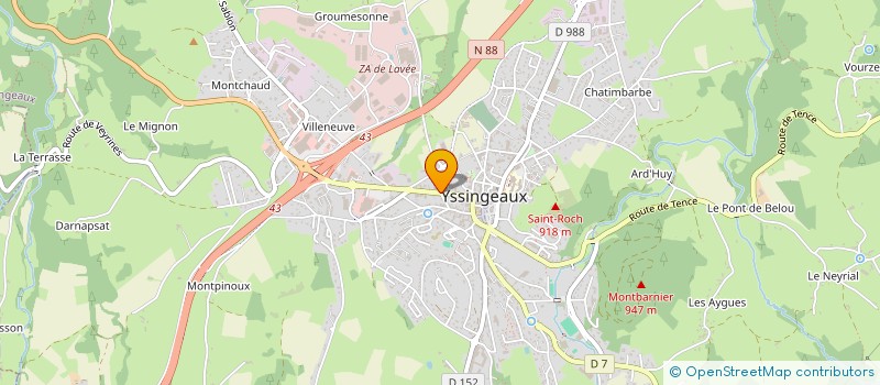 localisation de l'entreprise ECO VISTA TRANSPORTS à YSSINGEAUX