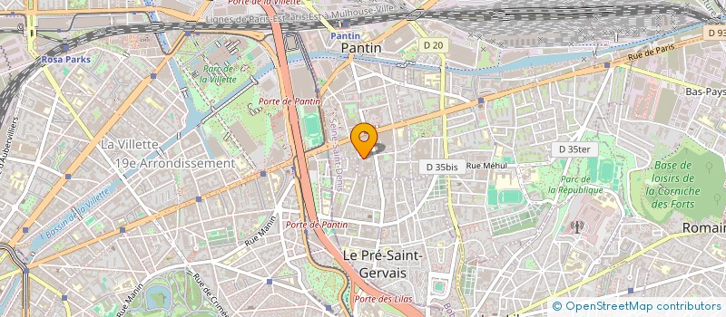 localisation de l'entreprise ECOBAT à PANTIN
