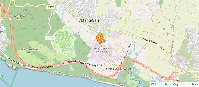 localisation de l'entreprise ECODEM REUNION (ENTREPRISE COMMERCIALE DU DEMENAGEMENT REUNION)  L'ETANG-SALE