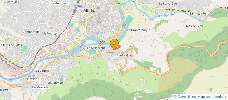 localisation de l'entreprise ECOELEC  MILLAU