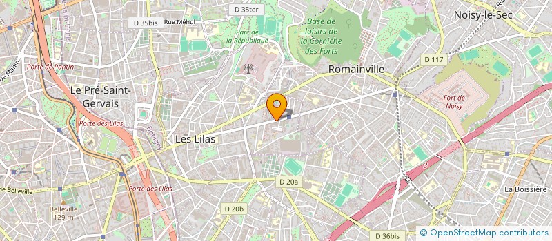 localisation de l'entreprise ECOFER à LES LILAS