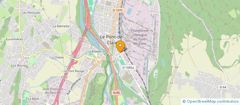 localisation de l'entreprise ECOLE CANIN D'OBEISSANCE ET DE SOCIABILISATION  LE PONT-DE-CLAIX