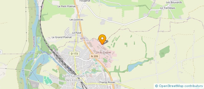 localisation de l'entreprise ECOLE D'EQUITATION DU COQUET  SAINT-GERMAIN-DES-FOSSES