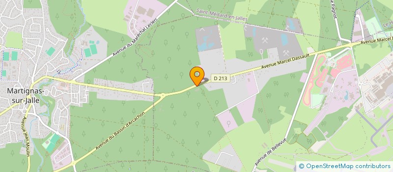 localisation de l'entreprise ECOLE DE CHIENS GUIDES D'AVEUGLES CENTRE ALIENOR  MERIGNAC