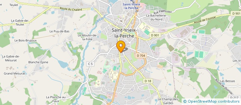 localisation de l'entreprise ECOLE DE CONDUITE AREDIENNE - JEAN CLAUDE POUYADOU à SAINT-YRIEIX-LA-PERCHE