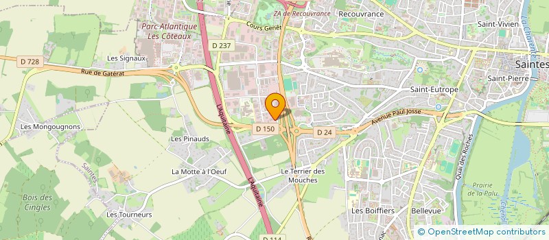 localisation de l'entreprise ECOLE DE CONDUITE ET DE SECURITE ROUTIERE RAFA  SAINTES