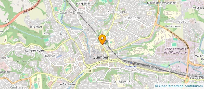 localisation de l'entreprise ECOLE DE CONDUITE JEAN GENTRIC à QUIMPER