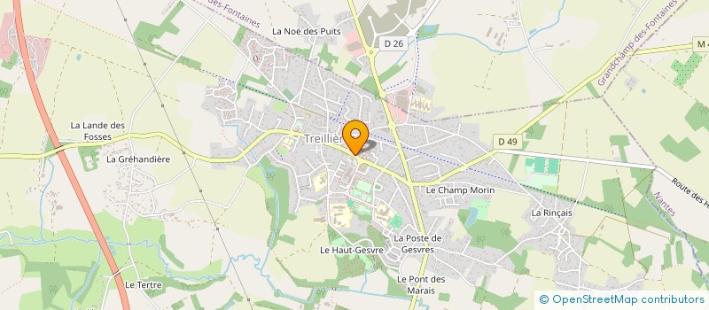 localisation de l'entreprise ECOLE DE DANSE DE TREILLIERES à TREILLIERES