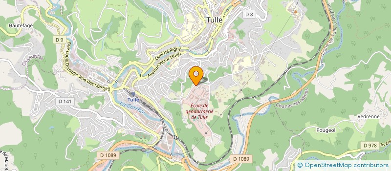 localisation de l'entreprise ECOLE DE GENDARMERIE DE TULLE 8EME COMPAGNIE 28/19 à TULLE