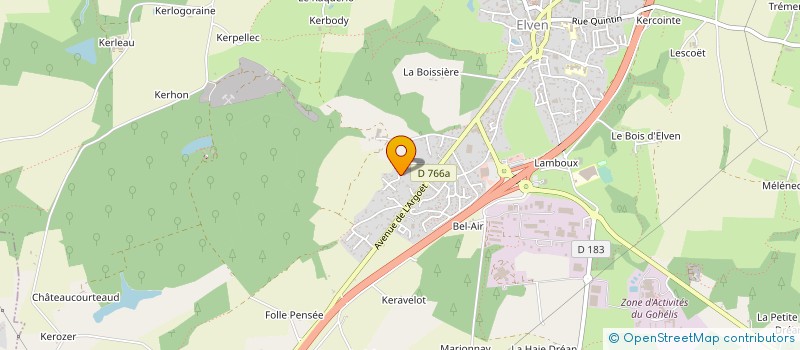 localisation de l'entreprise ECOLE DE HANDBALL ELVINOISE  ELVEN