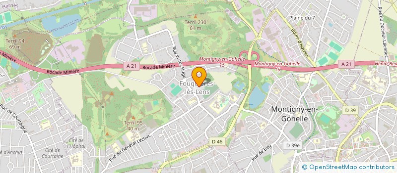 localisation de l'entreprise ECOLE DE MUSIQUE DE L HARMONIE MUNICIPAL  FOUQUIERES LES LENS