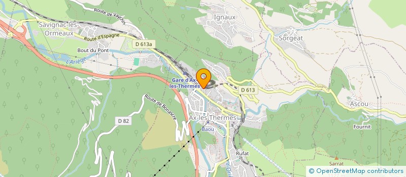 localisation de l'entreprise ECOLE DE MUSIQUE DES VALLEES D'AX à AX-LES-THERMES