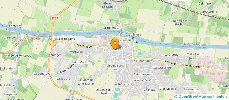 localisation de l'entreprise ECOLE DE MUSIQUE INTERCOMMUNALE 'CHRISTIAN POMMARD'  BLERE