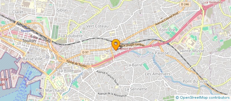 localisation de l'entreprise ECOLE DE VELO DE TOULON  TOULON