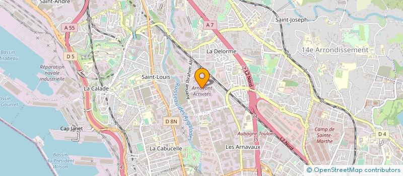 localisation de l'entreprise ECOLE DEPARTEMENTALE DES JEUNES SAPEURS-POMPIERS DES BOUCHES-DU-RHONE à MARSEILLE